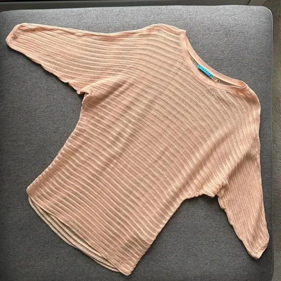 Alice + Olivia Blush Pink Sheer Lightweight Blouse Top - Picture 2 of 7